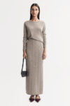 Cable Knit Skirt - Skirts - Greige | Rizzing up