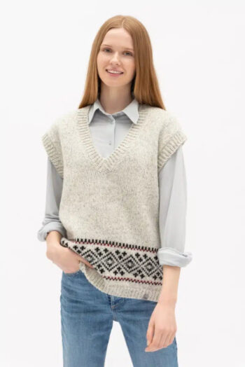 Sustainable wool vintage style vest EMILY