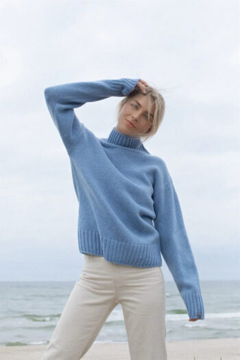 Cashmere Merino Chunky High Neck Relaxed Jumper BIANKA