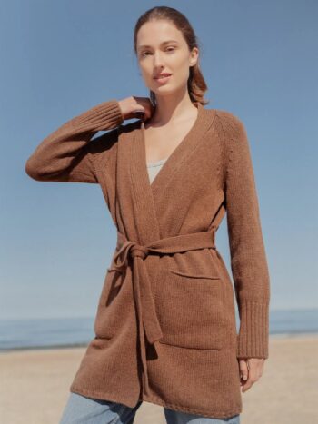 Belted Merino Cashmere Wool Long Cardigan LIEPA