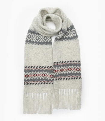 Woolen scarf with authentic ornaments