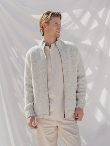 Wool sweater with zip and pockets CAMERON