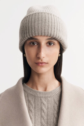 Ribbed Beanie - Beanies - Greige | Rizzing up