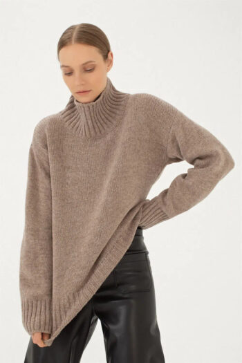 Cashmere Merino Chunky High Neck Relaxed Jumper BIANKA